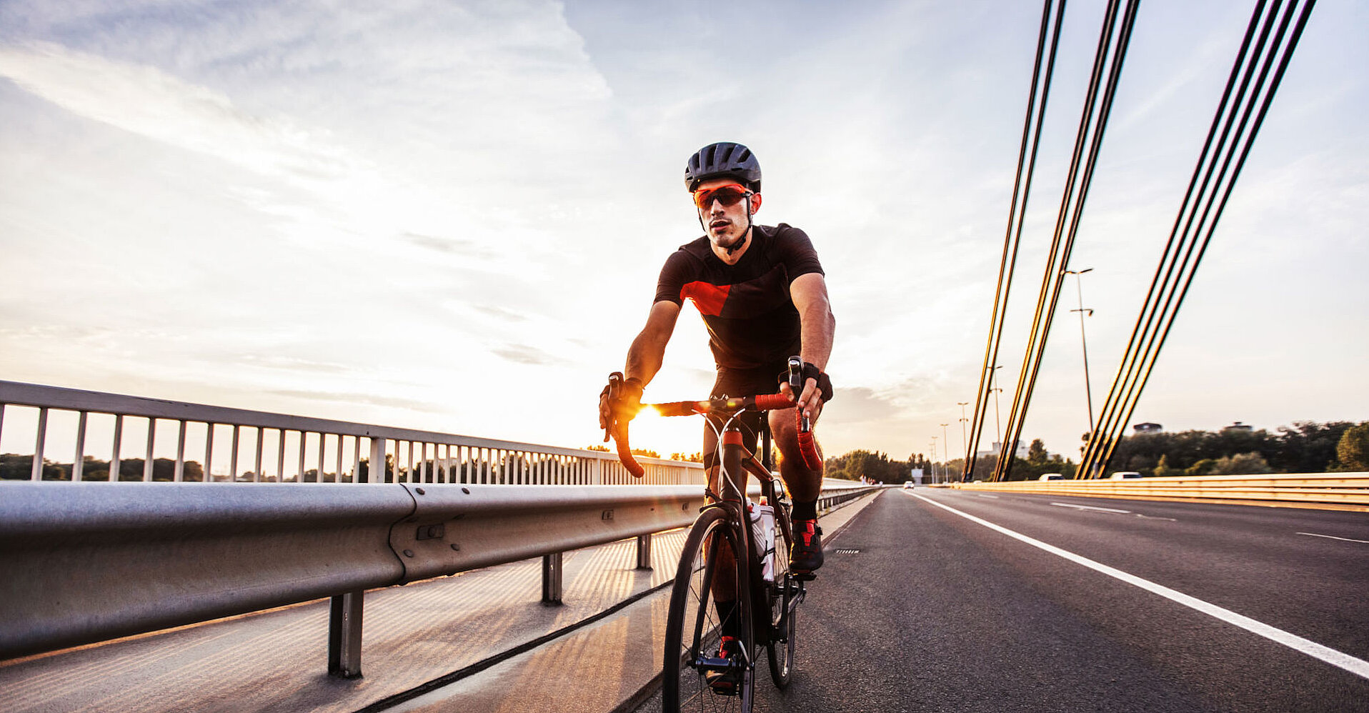 Radfahrer mit Sportbrille