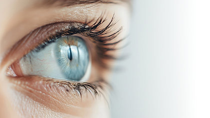 Detailaufnahme eines blauen Auges